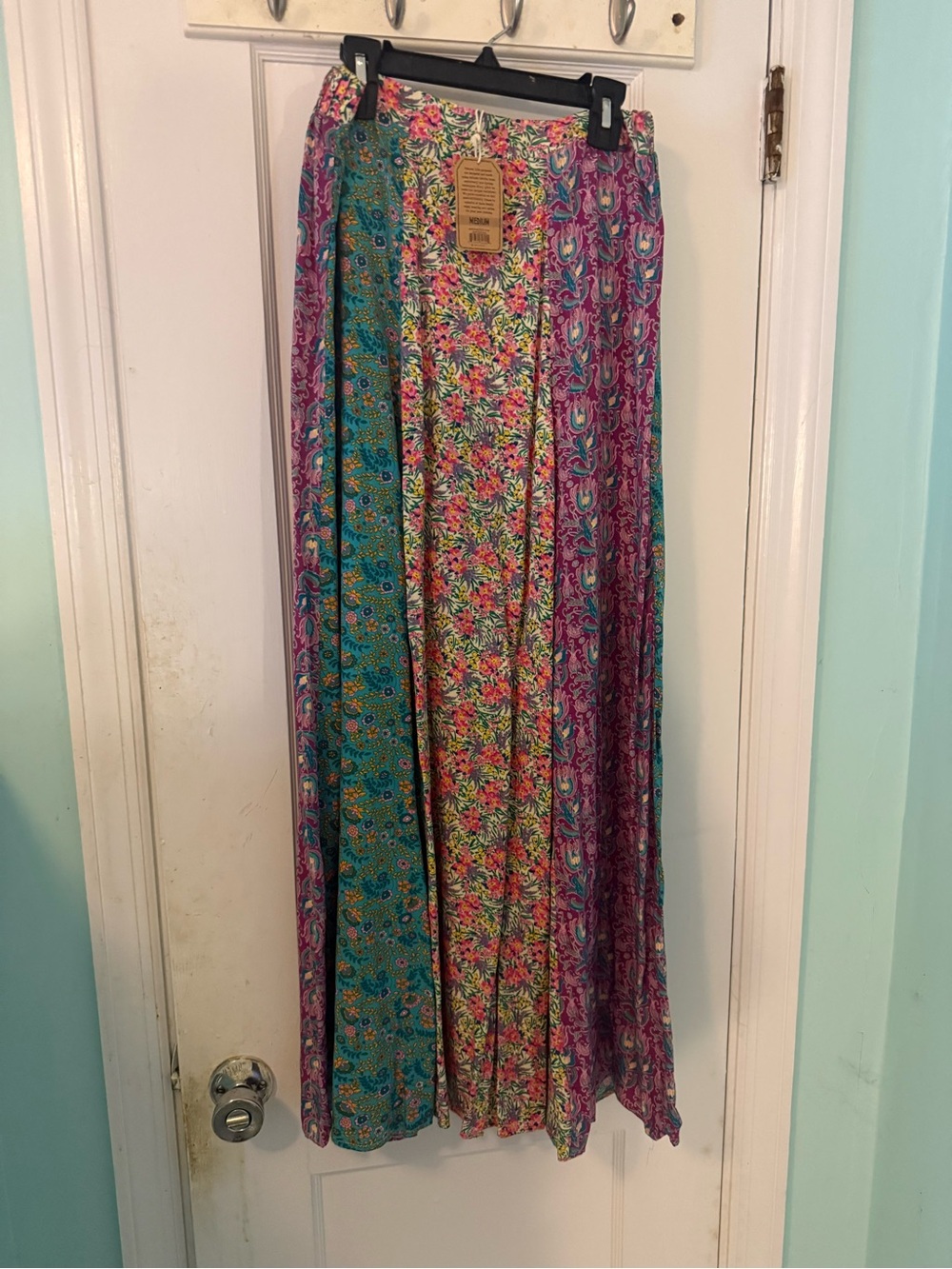 Natural Life NWT Patchwork Floral Maxi Skirt Medium Boho Paisley
